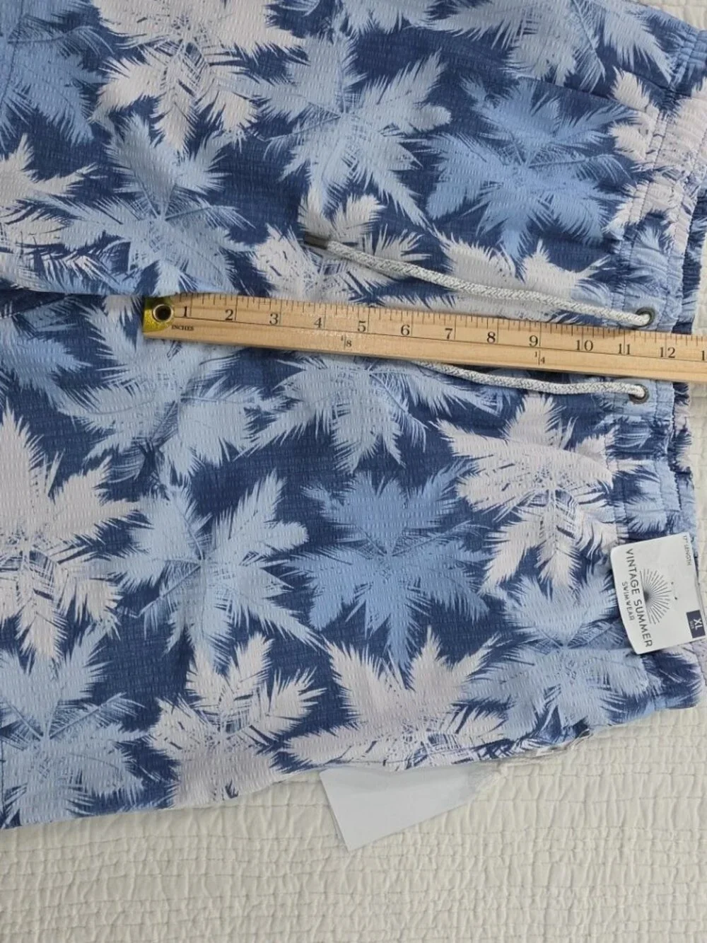 The Endless Summer Swim Trunks Shorts Mens XL Blue Tropical Elastic Waist‎ NWT